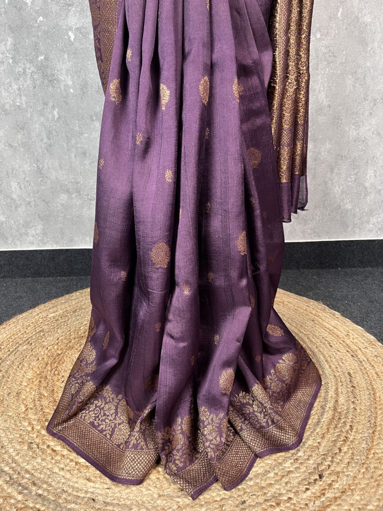 SEMI TUSSAR RAW SILK BANARASI SAREE - Image 2