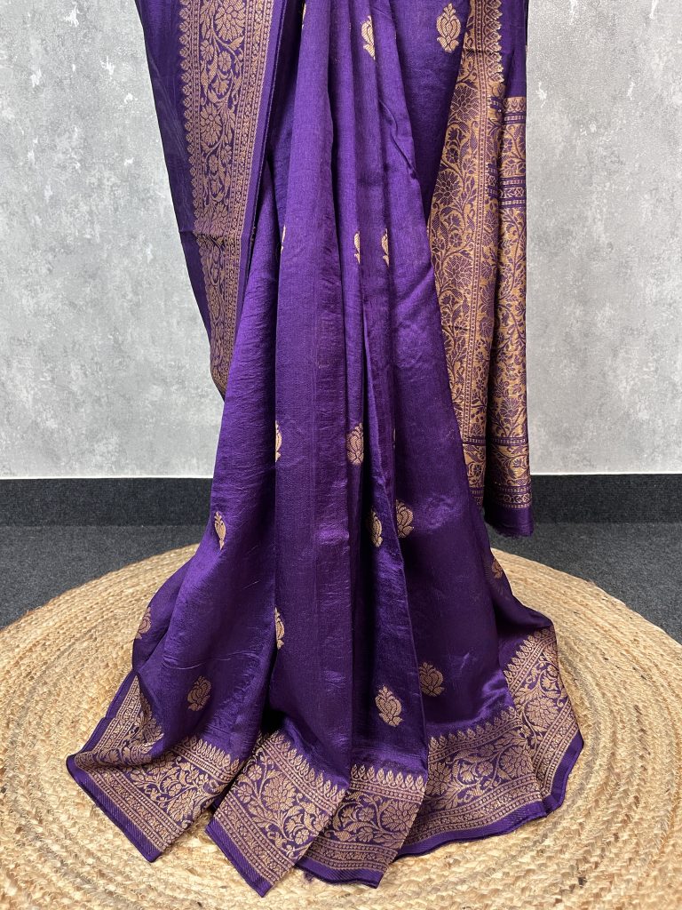 SEMI TUSSAR RAW SILK BANARASI SAREE - Image 2