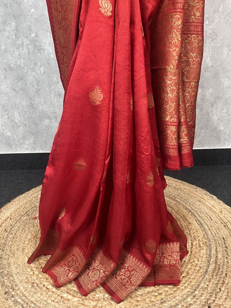 SEMI TUSSAR RAW SILK BANARASI SAREE - Image 2