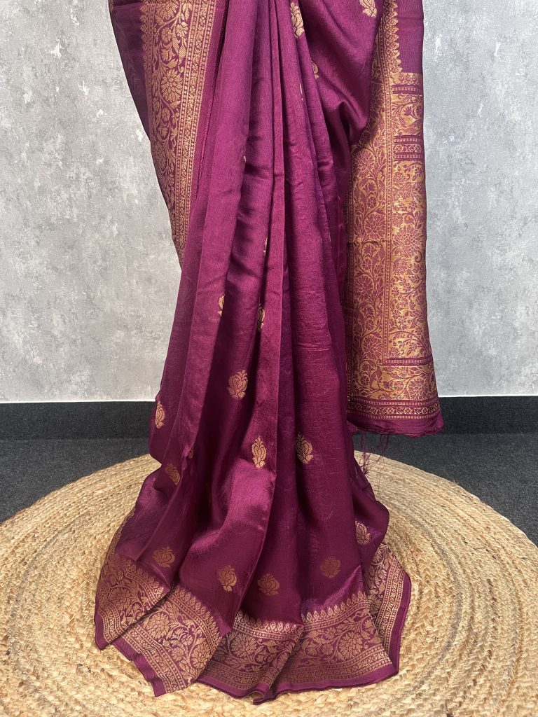 SEMI TUSSAR RAW SILK BANARASI SAREE - Image 2