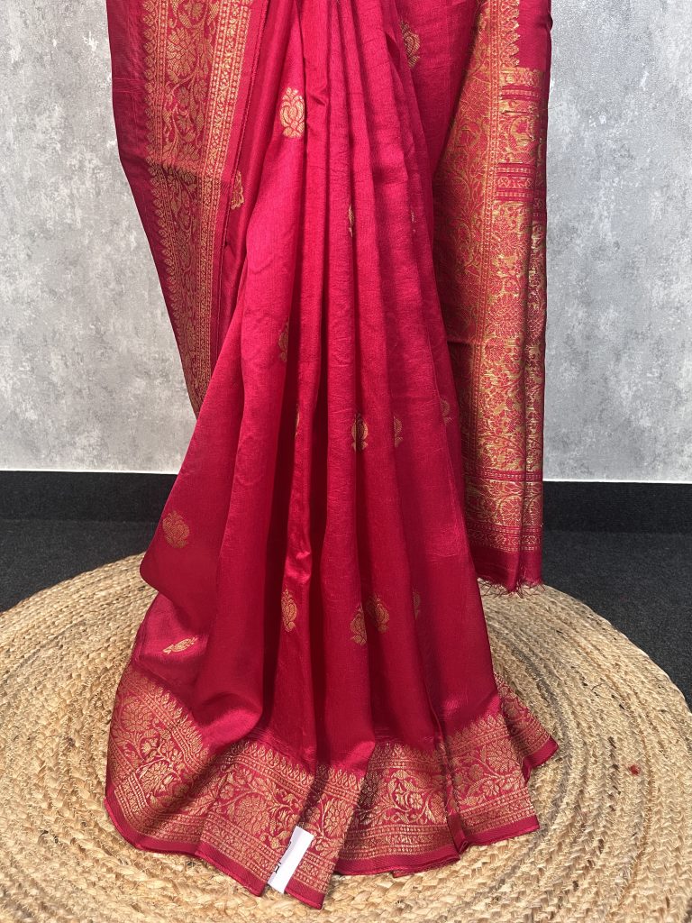 SEMI TUSSAR RAW SILK BANARASI SAREE - Image 3