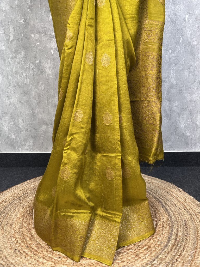SEMI TUSSAR RAW SILK BANARASI SAREE - Image 3
