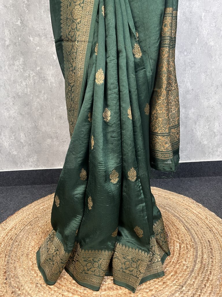 SEMI TUSSAR RAW SILK BANARASI SAREE - Image 3
