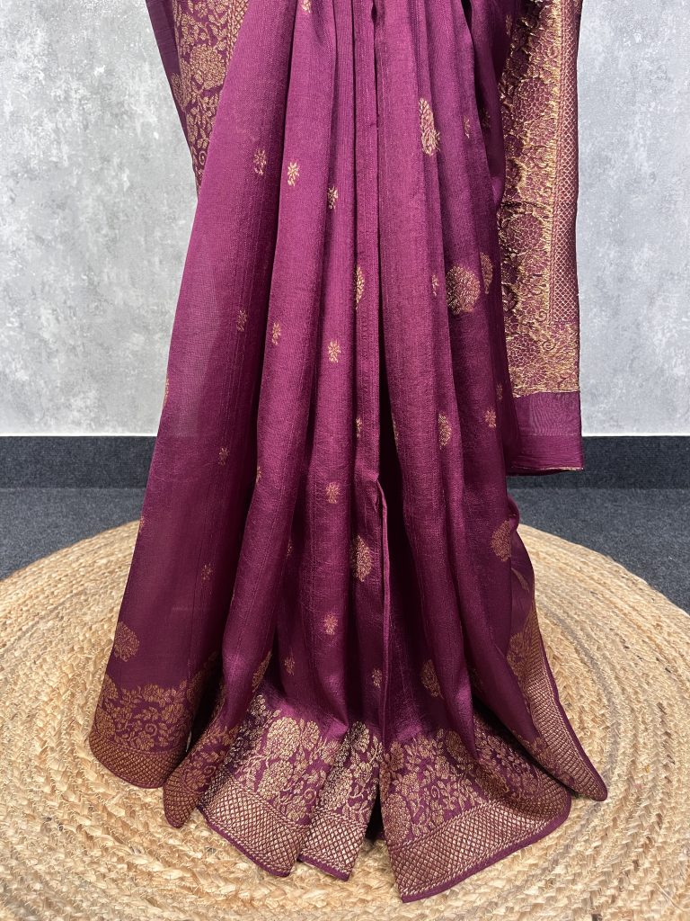 SEMI TUSSAR RAW SILK BANARASI SAREE - Image 3