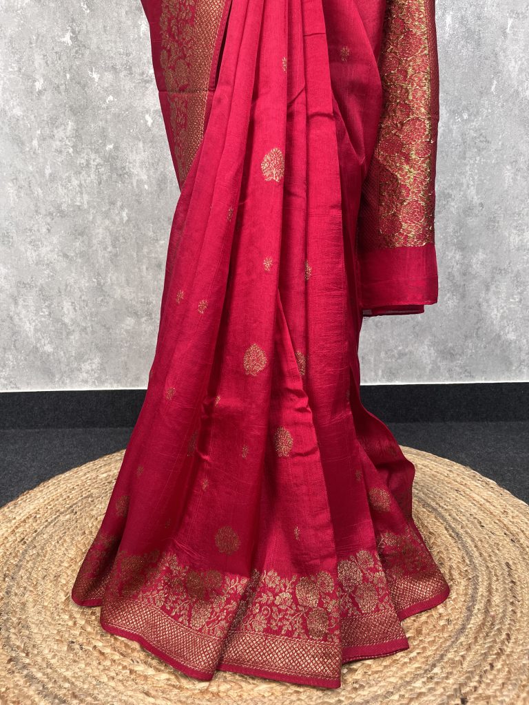 SEMI TUSSAR RAW SILK BANARASI SAREE - Image 3