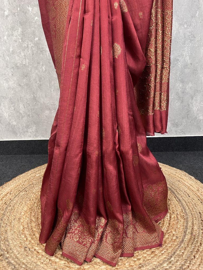 SEMI TUSSAR RAW SILK BANARASI SAREE - Image 3