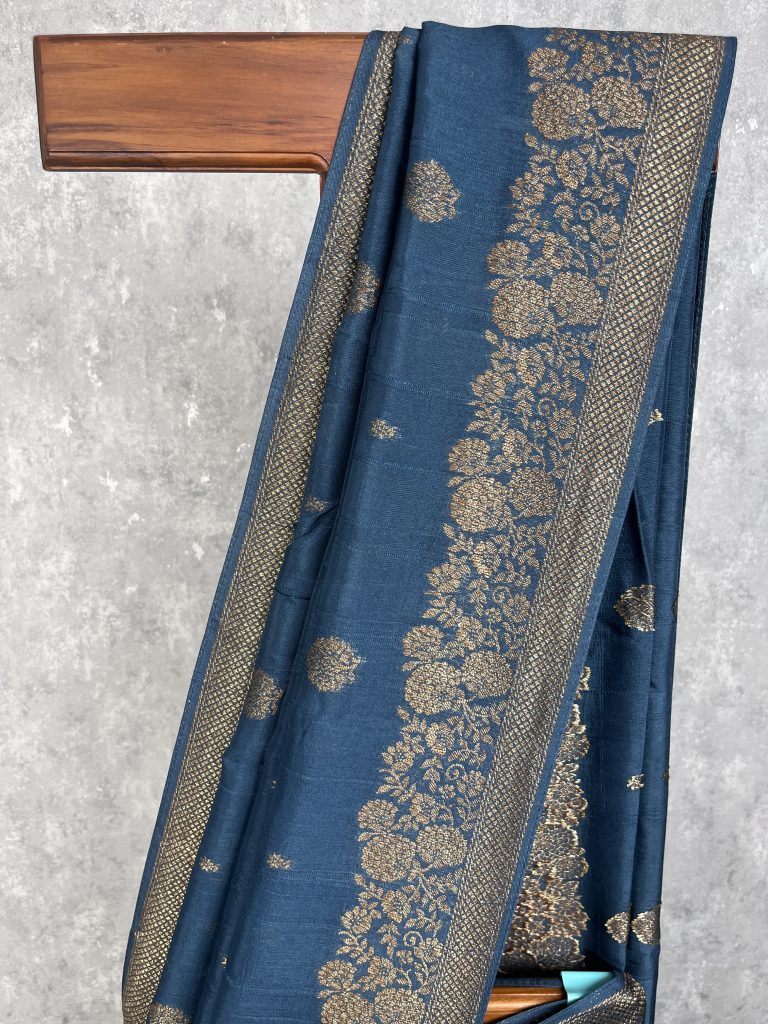 SEMI TUSSAR RAW SILK BANARASI SAREE - Image 2