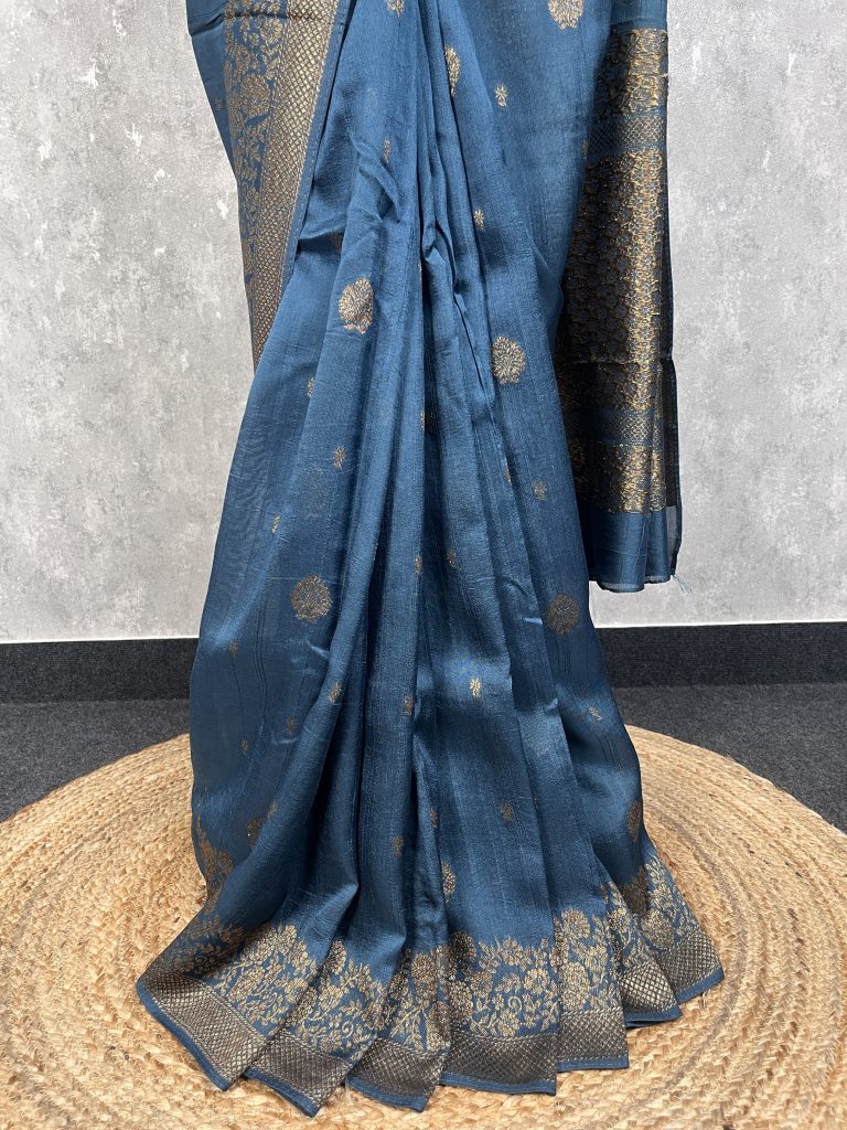 SEMI TUSSAR RAW SILK BANARASI SAREE - Image 3