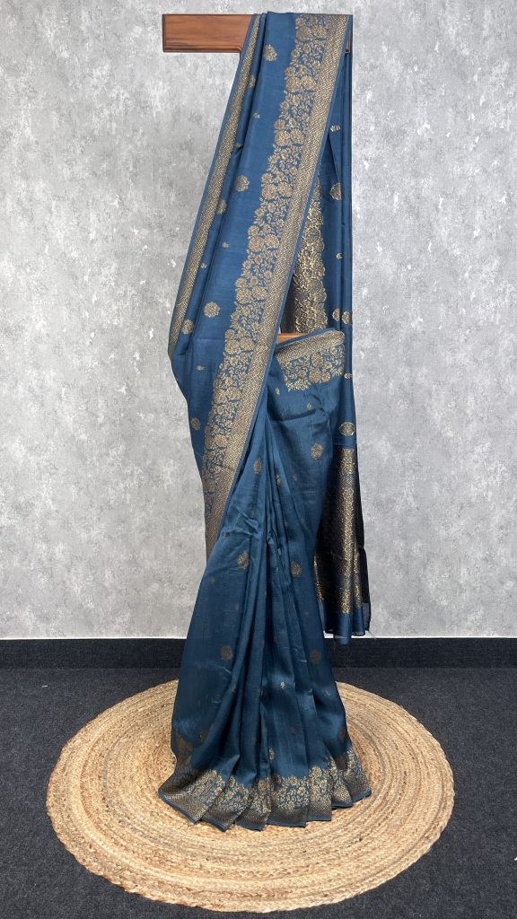 SEMI TUSSAR RAW SILK BANARASI SAREE