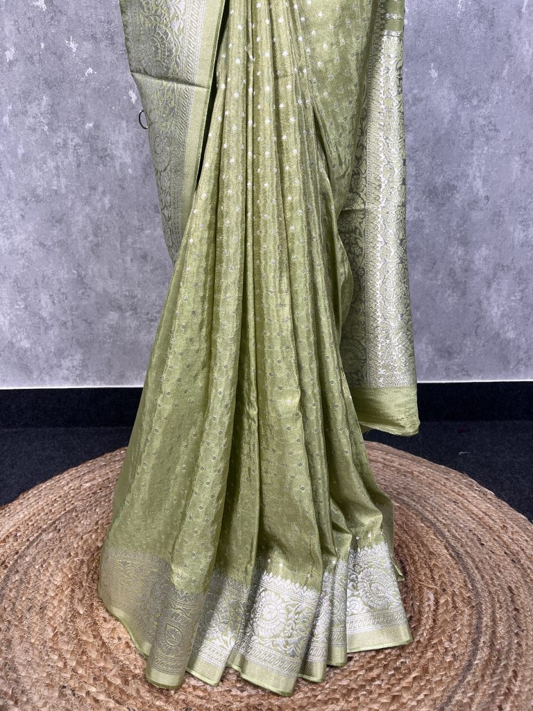 VISCOSE TISSUE GEORGETTE BANARASI SAREE - Image 3