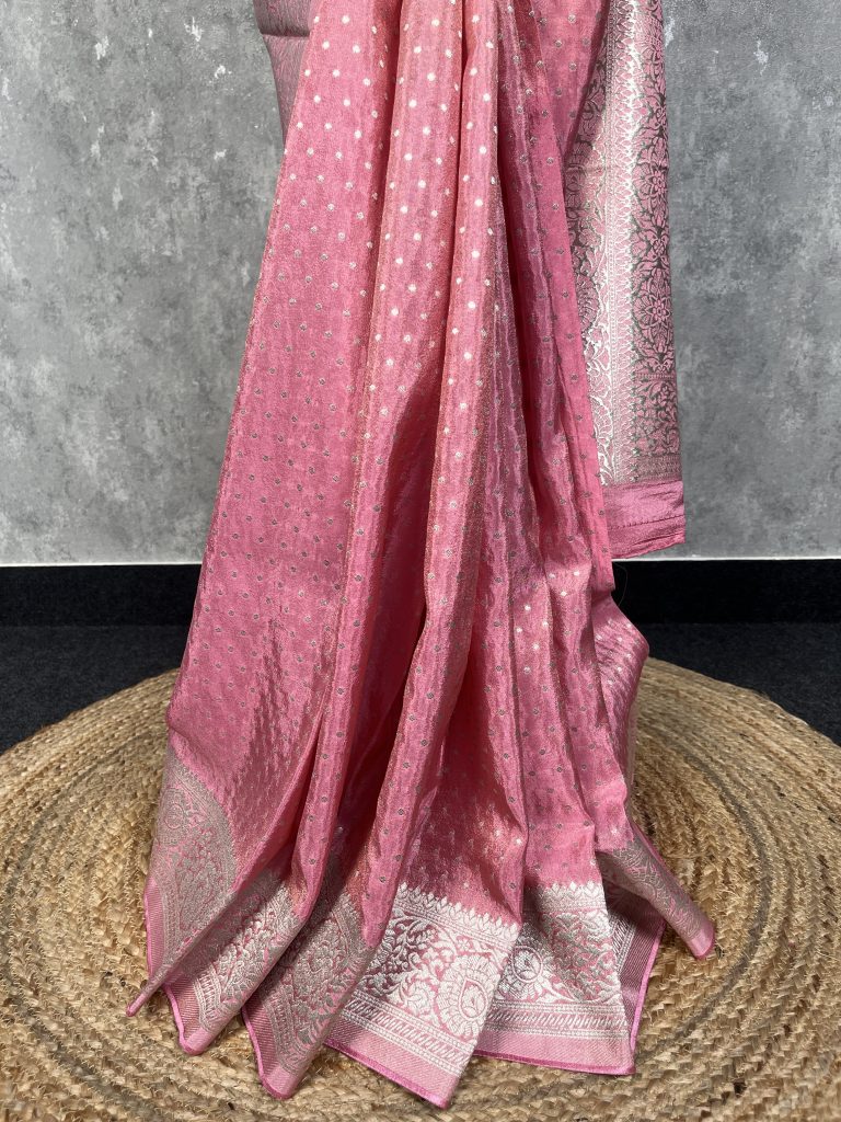 VISCOSE TISSUE GEORGETTE BANARASI SAREE - Image 3