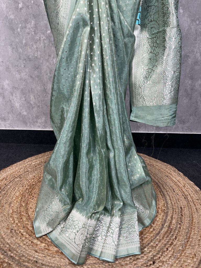 VISCOSE TISSUE GEORGETTE BANARASI SAREE - Image 3