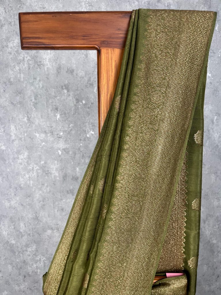 SEMI TUSSAR RAW SILK BANARASI SAREE - Image 2