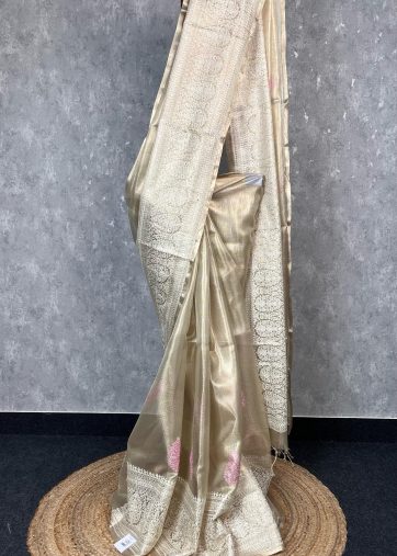 TISSUE EMBROIDERY SAREE