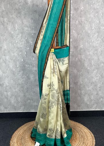 HAND BLOCK PRINT CHANDERI SAREE