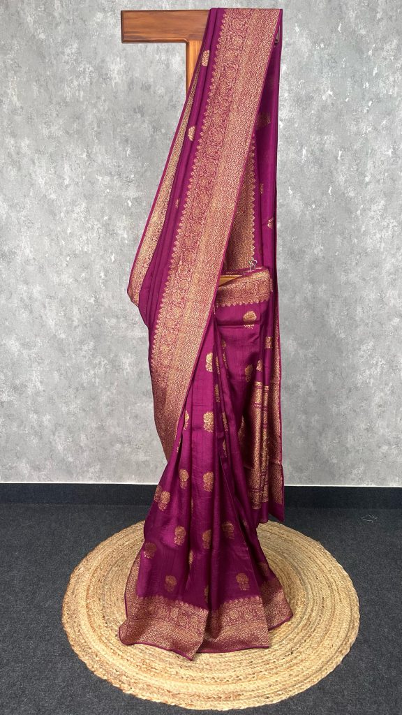 SEMI TUSSAR RAW SILK BANARASI SAREE