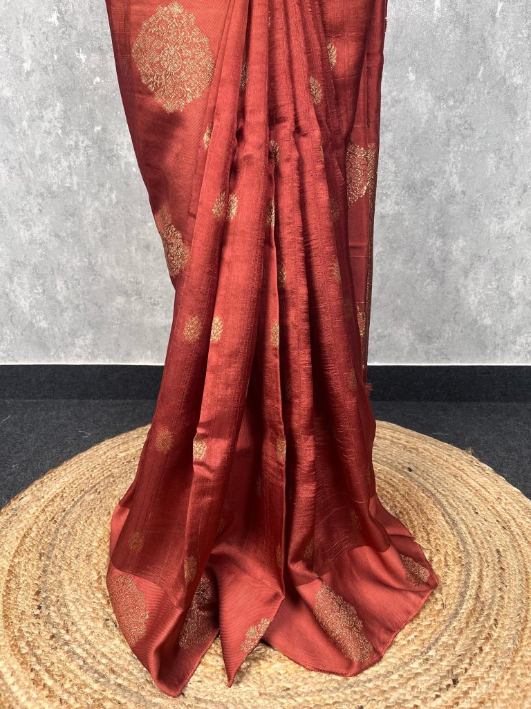 SEMI TUSSAR RAW SILK BANARASI SAREE - Image 3