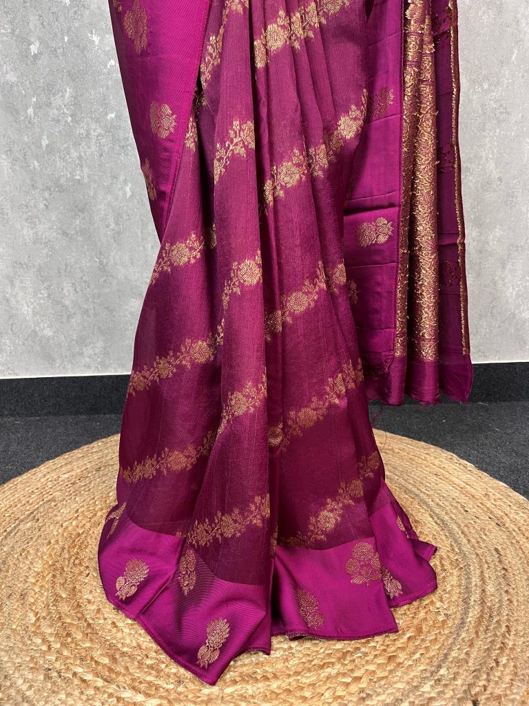 SEMI TUSSAR RAW SILK BANARASI SAREE - Image 3