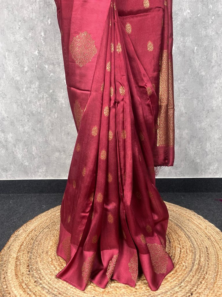 SEMI TUSSAR RAW SILK BANARASI SAREE - Image 3