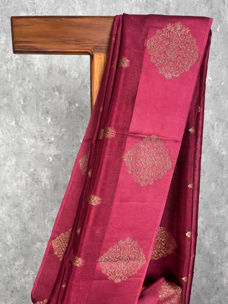 SEMI TUSSAR RAW SILK BANARASI SAREE - Image 2
