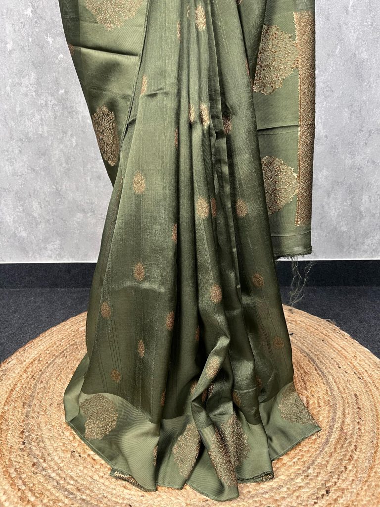 SEMI TUSSAR RAW SILK BANARASI SAREE - Image 3