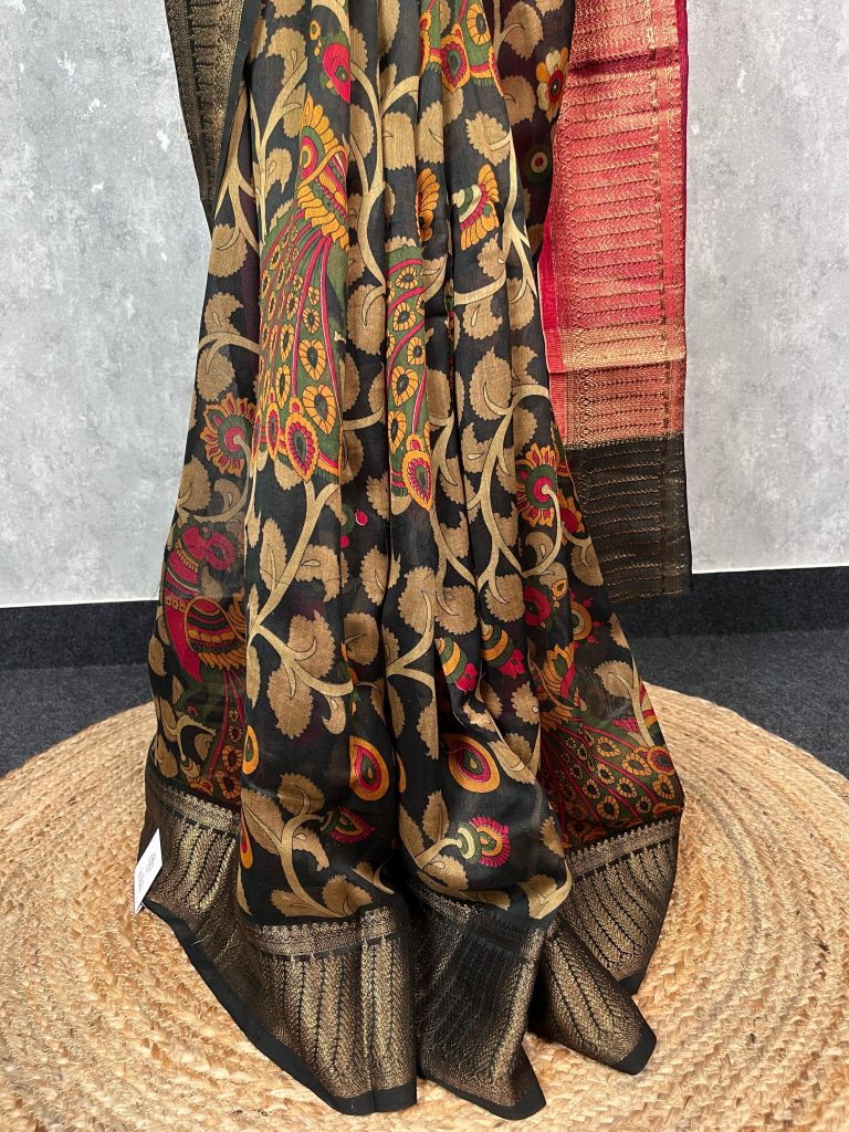 HAND BLOCK PRINT CHANDERI SAREE - Image 3