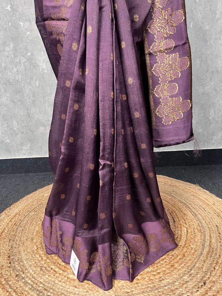 SEMI TUSSAR RAW SILK BANARASI SAREE - Image 2