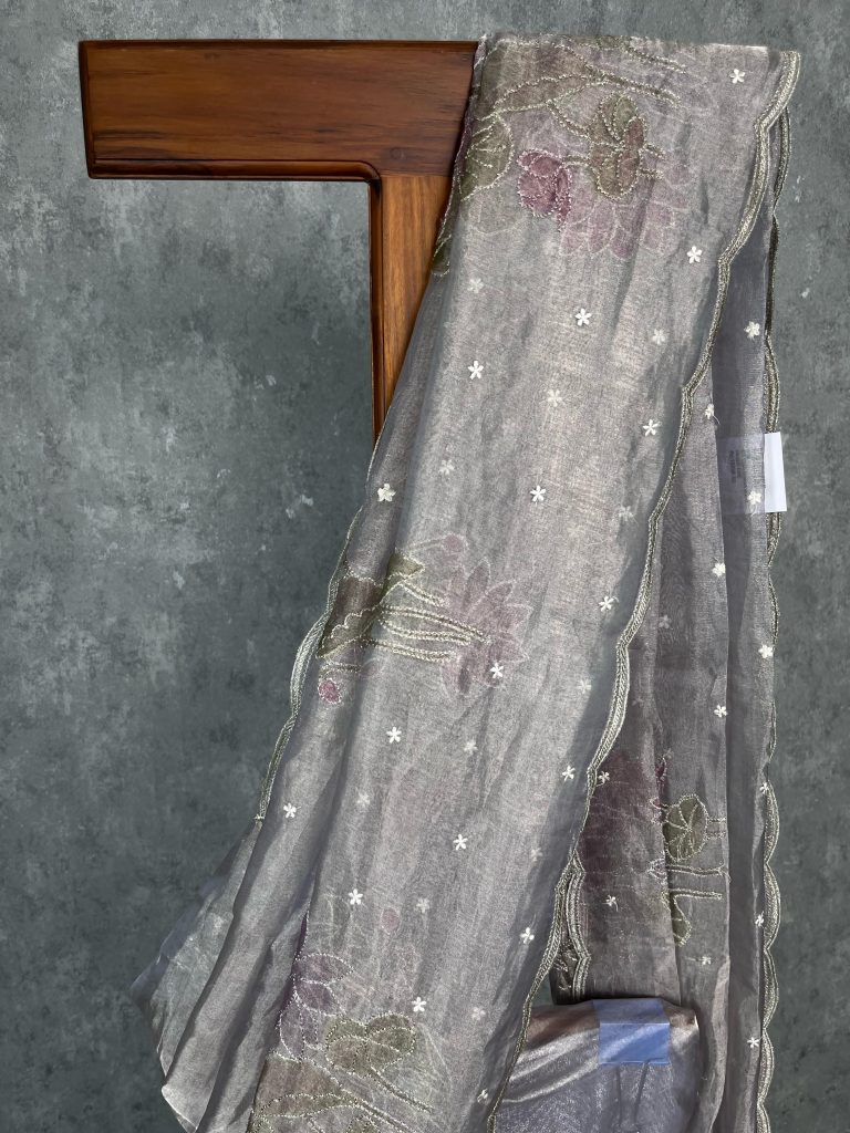 SILK TISSUE ORGANZA SAREE - Image 2