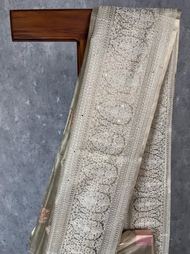 TISSUE EMBROIDERY SAREE - Image 2