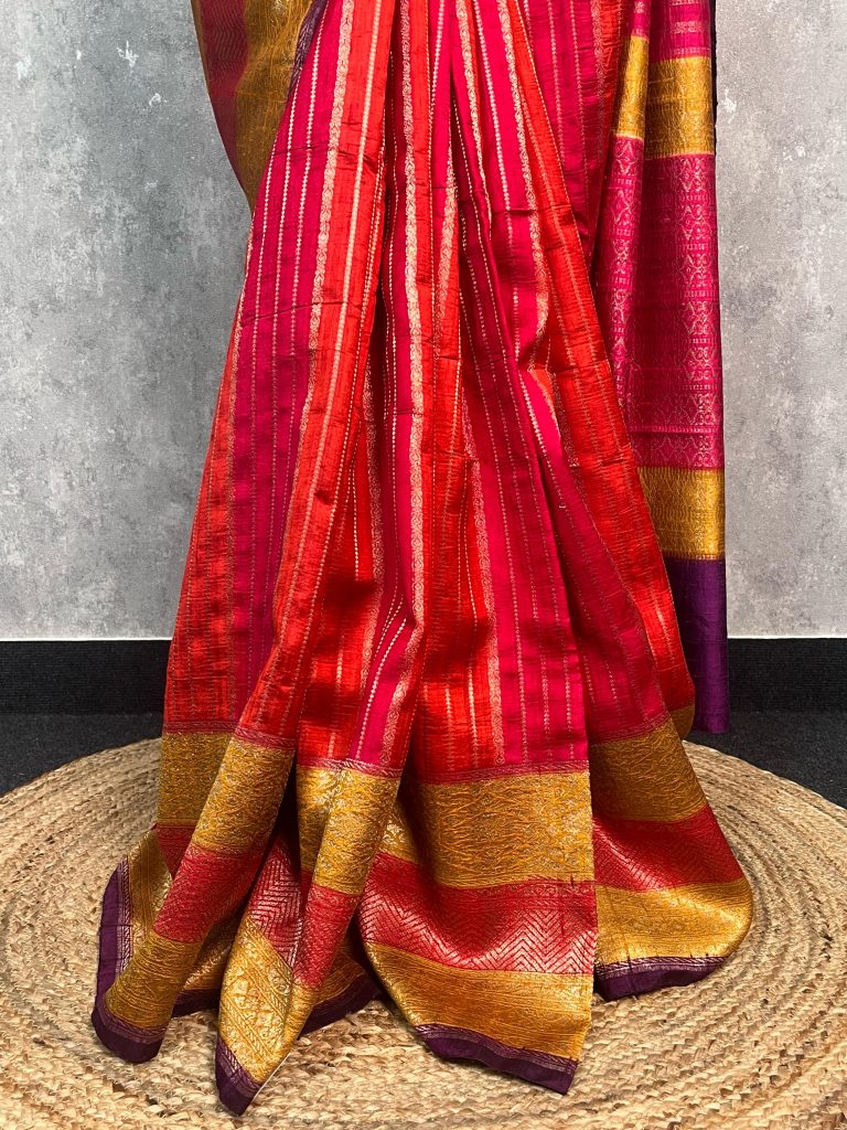 TUSSAR RAW SILK BANARASI SAREE - Image 3