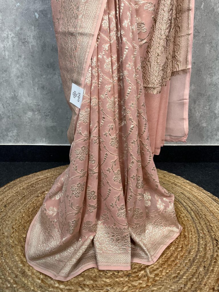 GEORGETTE WATER ZARI BANARASI SAREE - Image 2