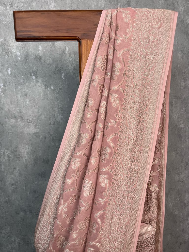 GEORGETTE WATER ZARI BANARASI SAREE - Image 3