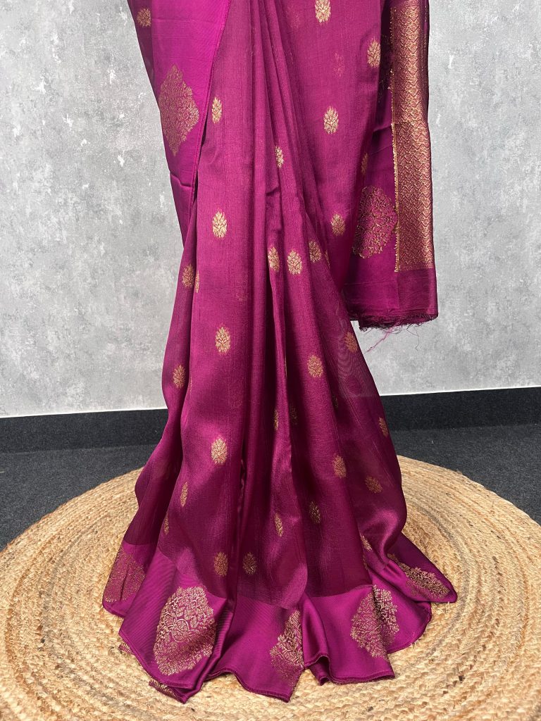 SEMI TUSSAR RAW SILK BANARASI SAREE - Image 3