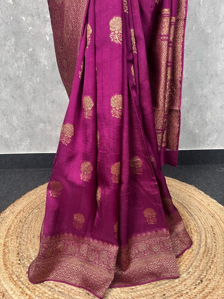 SEMI TUSSAR RAW SILK BANARASI SAREE - Image 3