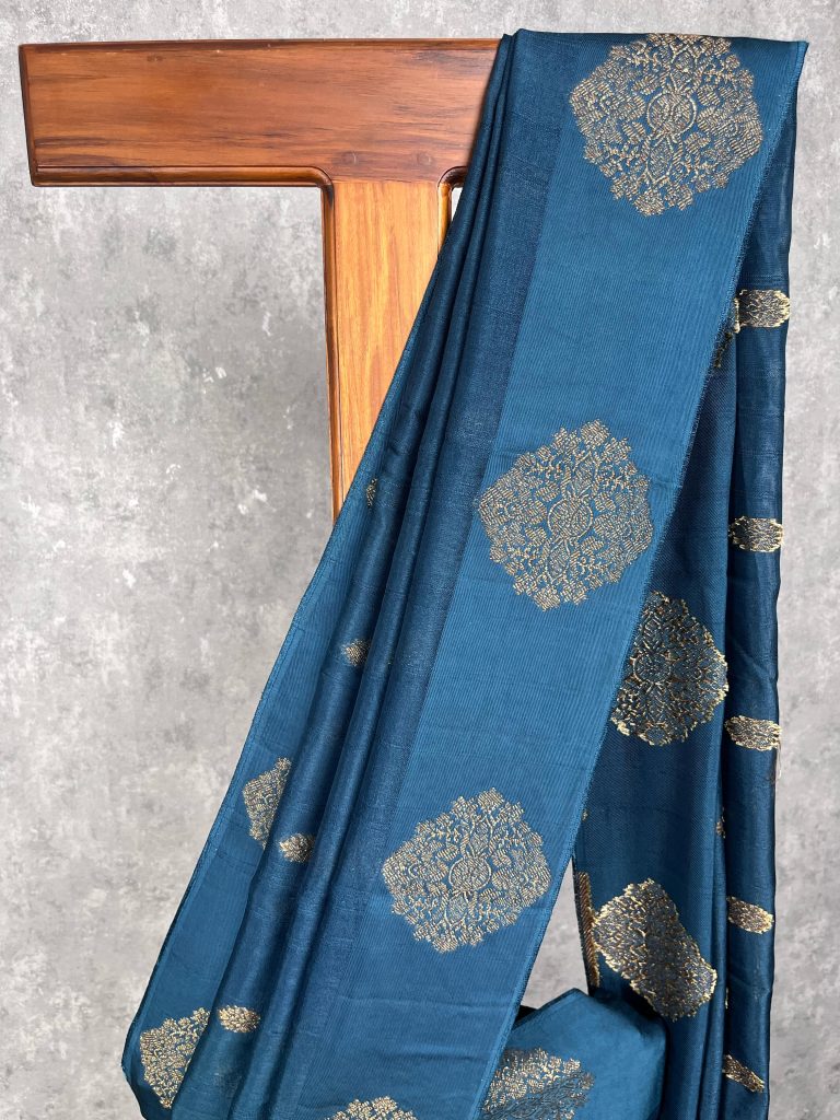 SEMI TUSSAR RAW SILK BANARASI SAREE - Image 2