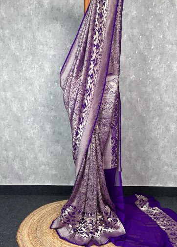 SILK GEORGETTE BANARASI SAREE