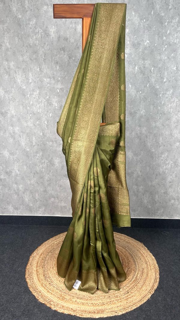 SEMI TUSSAR RAW SILK BANARASI SAREE