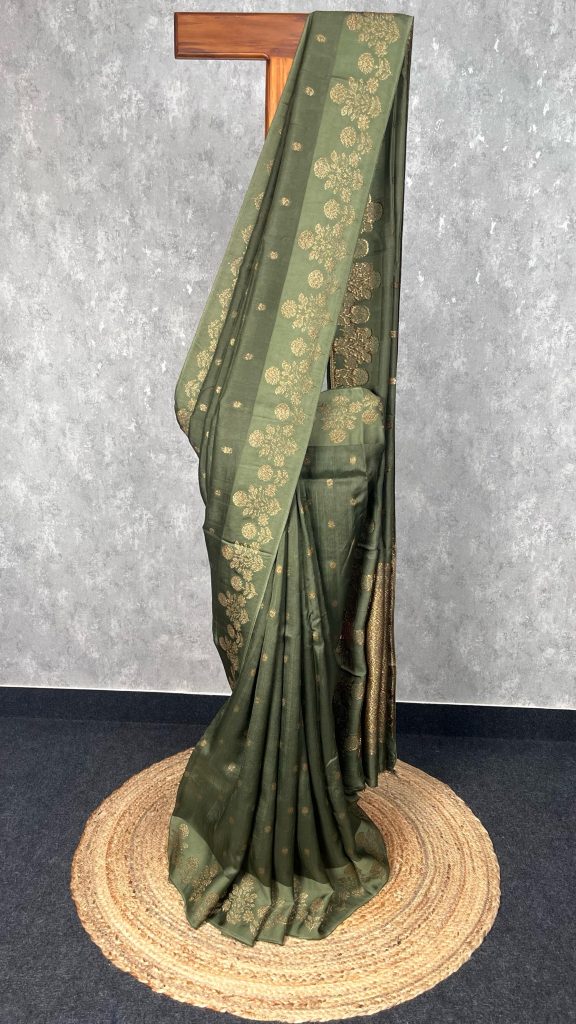 SEMI TUSSAR RAW SILK BANARASI SAREE