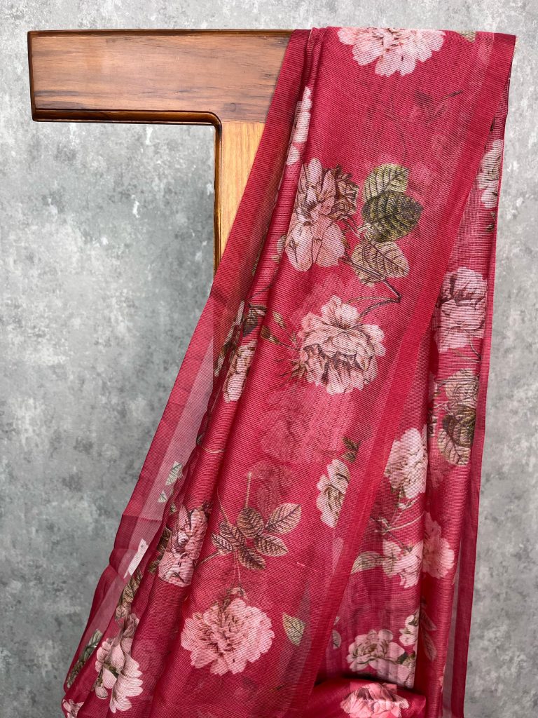 LINEN PRINTED SAREE - Image 2