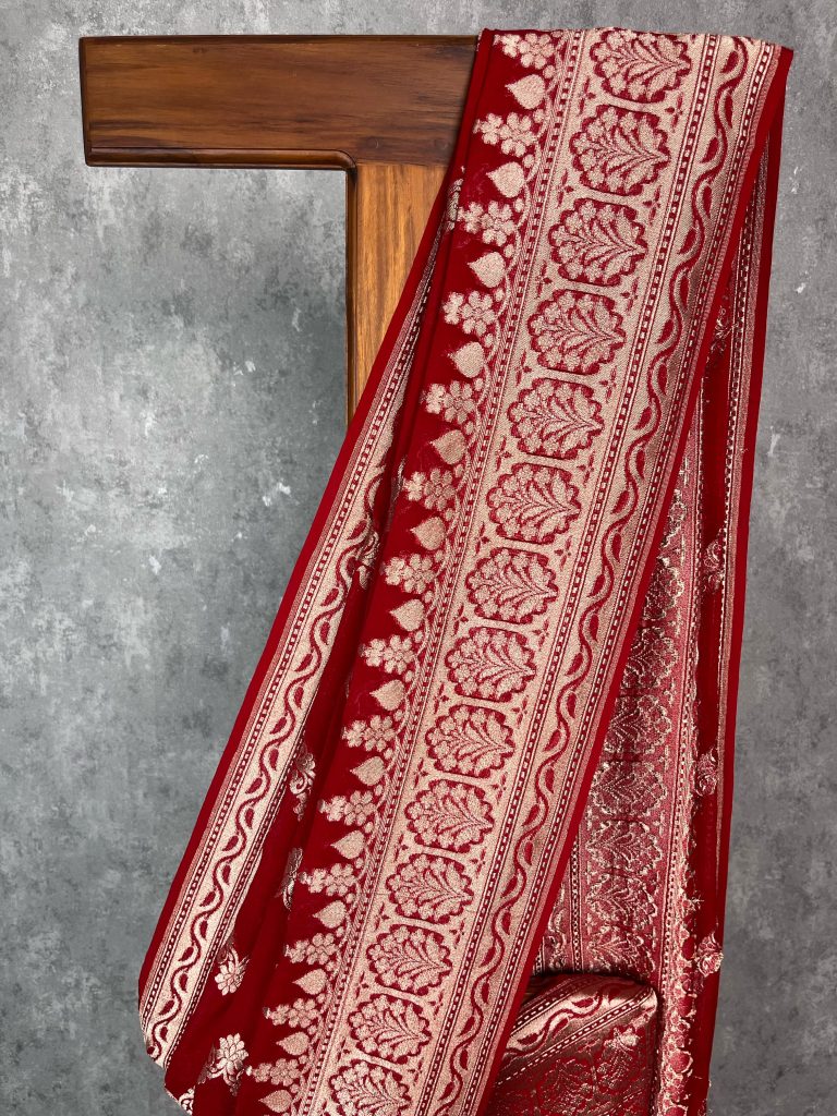SILK GEORGETTE BANARASI SAREE - Image 3