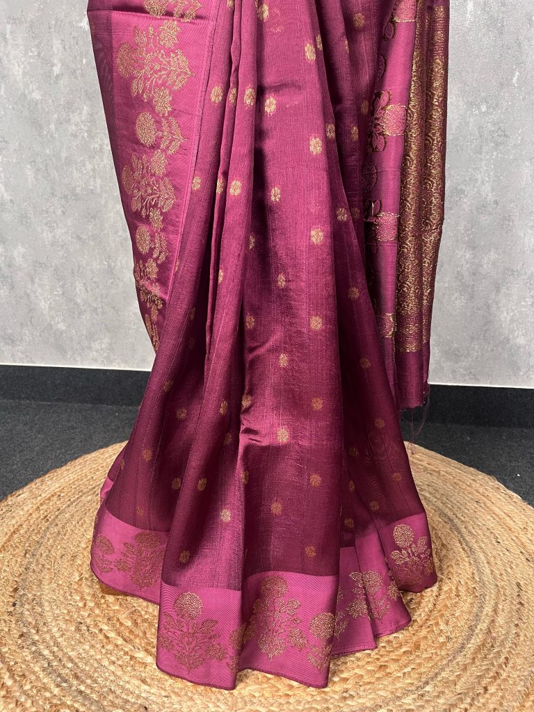 SEMI TUSSAR RAW SILK BANARASI SAREE - Image 3