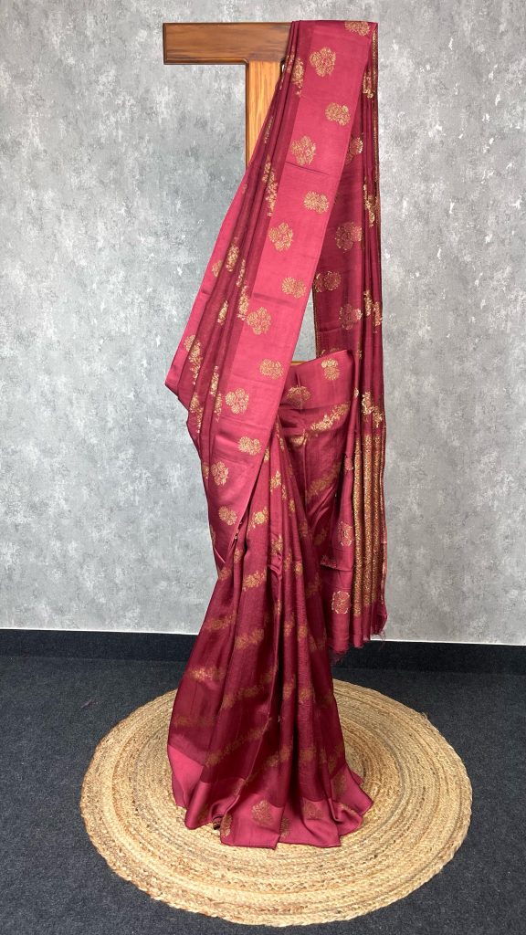 SEMI TUSSAR RAW SILK BANARASI SAREE