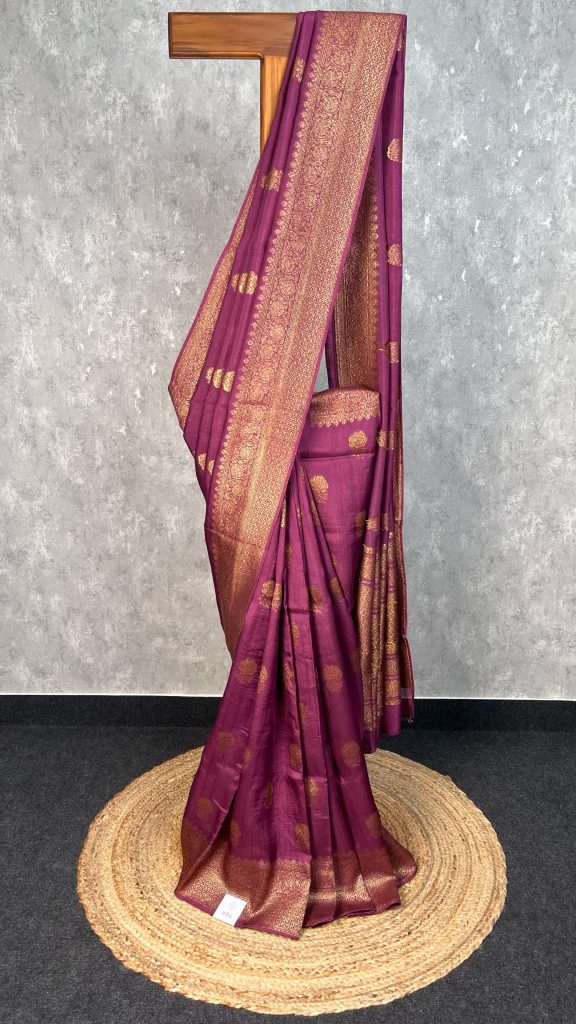 SEMI TUSSAR RAW SILK BANARASI SAREE
