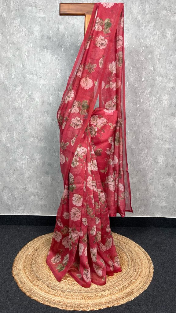 LINEN PRINTED SAREE