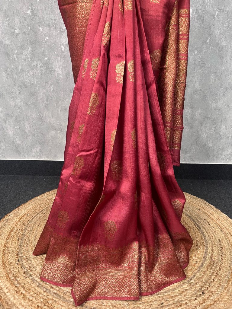 SEMI TUSSAR RAW SILK BANARASI SAREE - Image 2