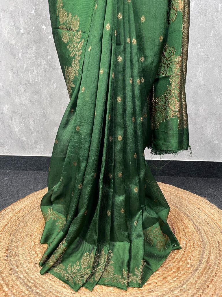 SEMI TUSSAR RAW SILK BANARASI SAREE - Image 2