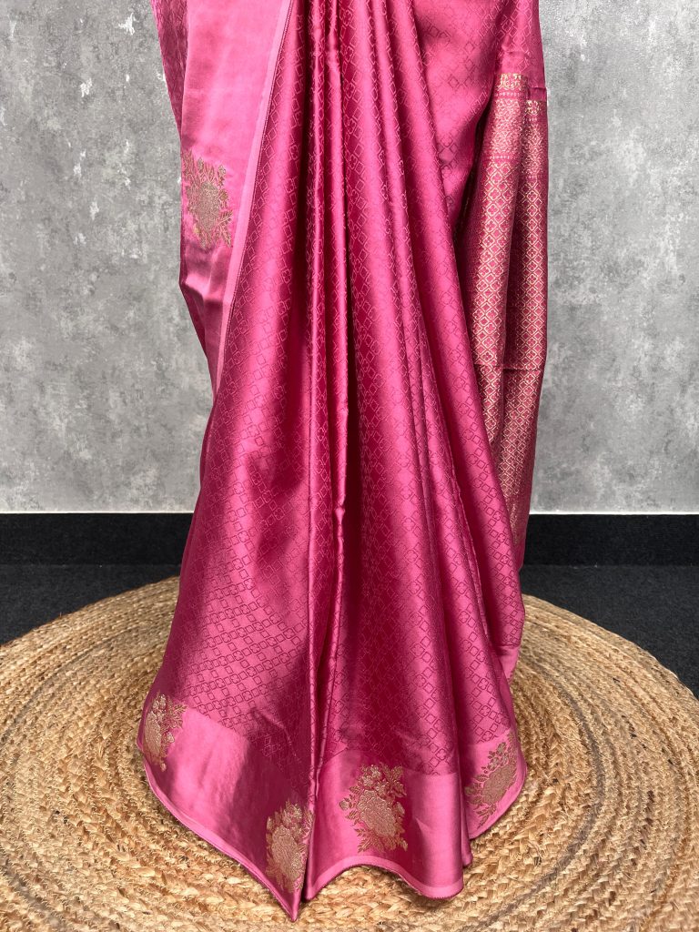 VISCOSE SATIN SILK BANARASI SAREE - Image 3