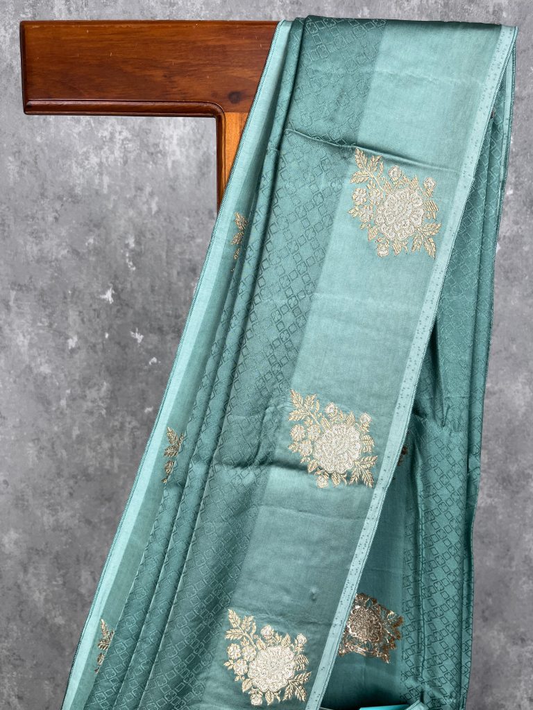 VISCOSE SATIN SILK BANARASI SAREE - Image 2