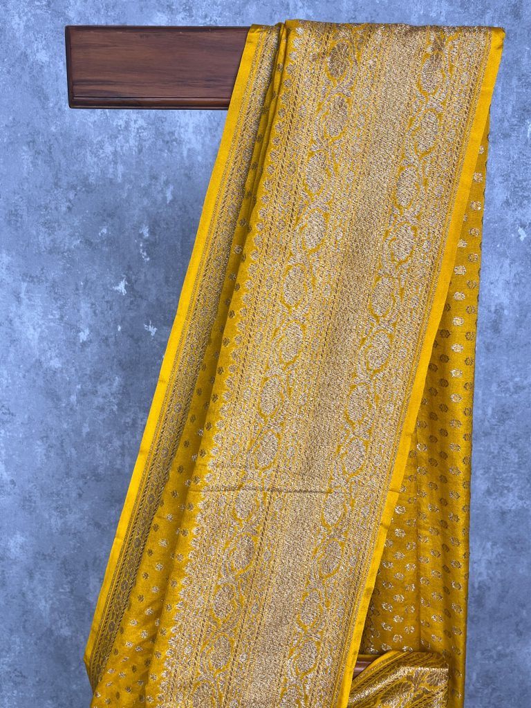 SEMI GEORGETTE ANTIQUE ZARI BANARASI SAREE - Image 2