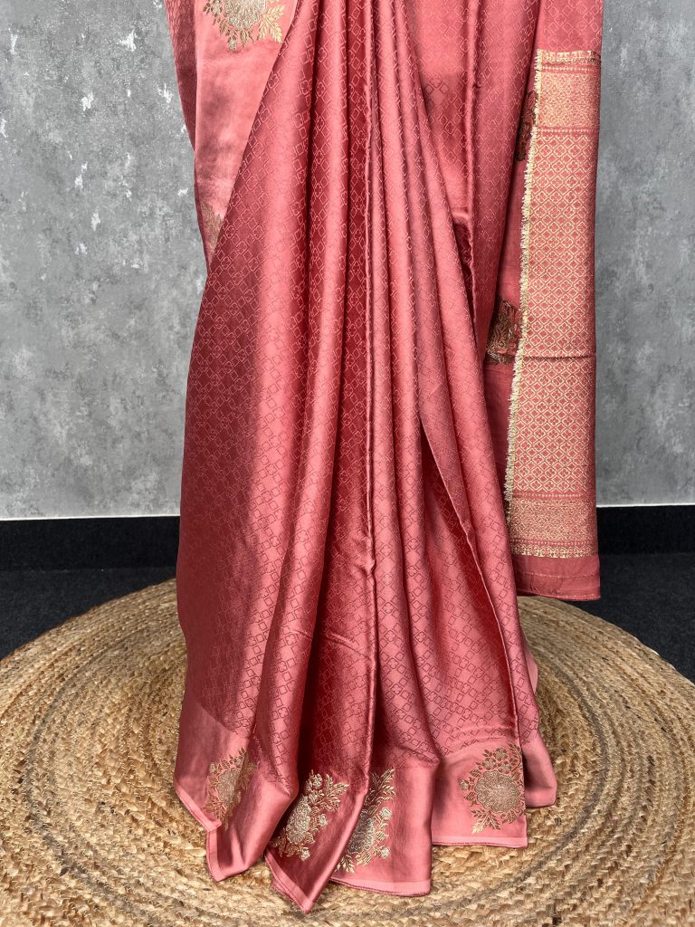 VISCOSE SATIN SILK BANARASI SAREE - Image 3